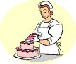 Lady Decorating a Cake